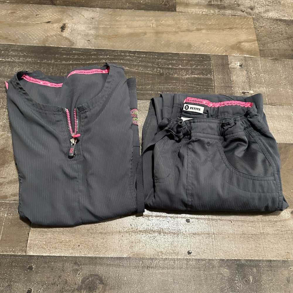 Koi Lite Medical Scrub Pants Gray Small Petite SlimvPants and Small Top/Shirt